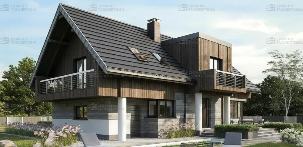 Проект Двухэтажный дом 15 на 11, 200 м2