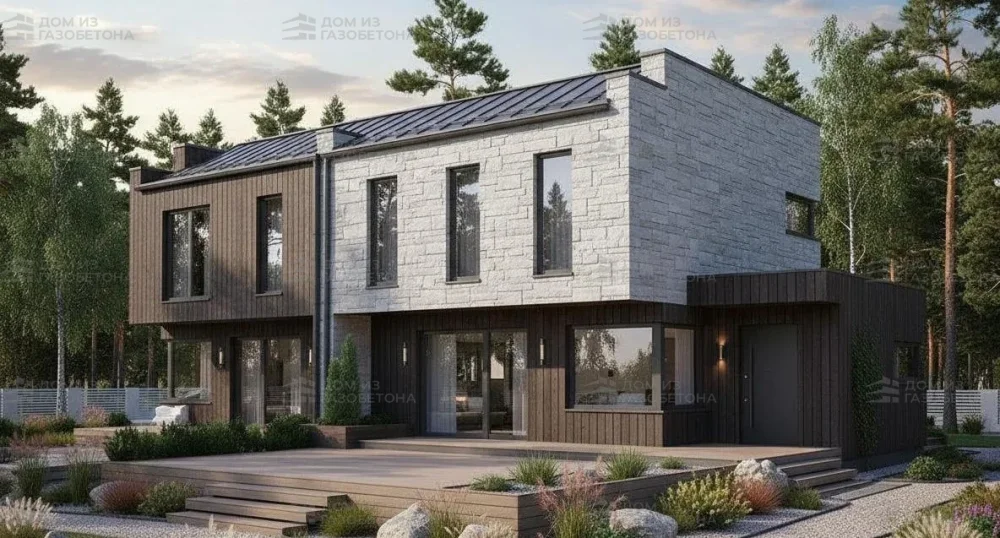 Проект Двухэтажный дом 14 на 8, 129 м2