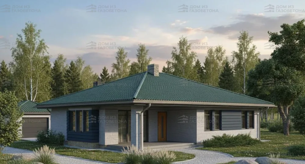 Проект Одноэтажный дом 16 на 14, 142 м2