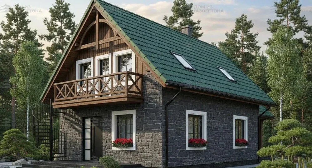 Проект Двухэтажный дом 13 на 13, 231 м2